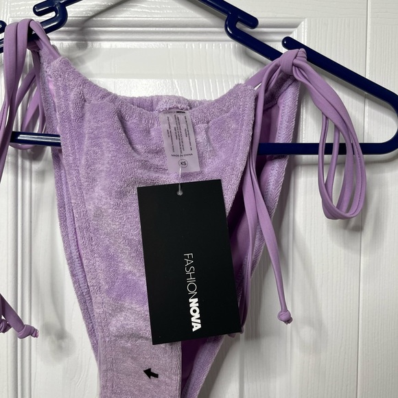 Fashion Nova Swim Fashion Nova Lavender Terry Cloth 2 Piece Bikini